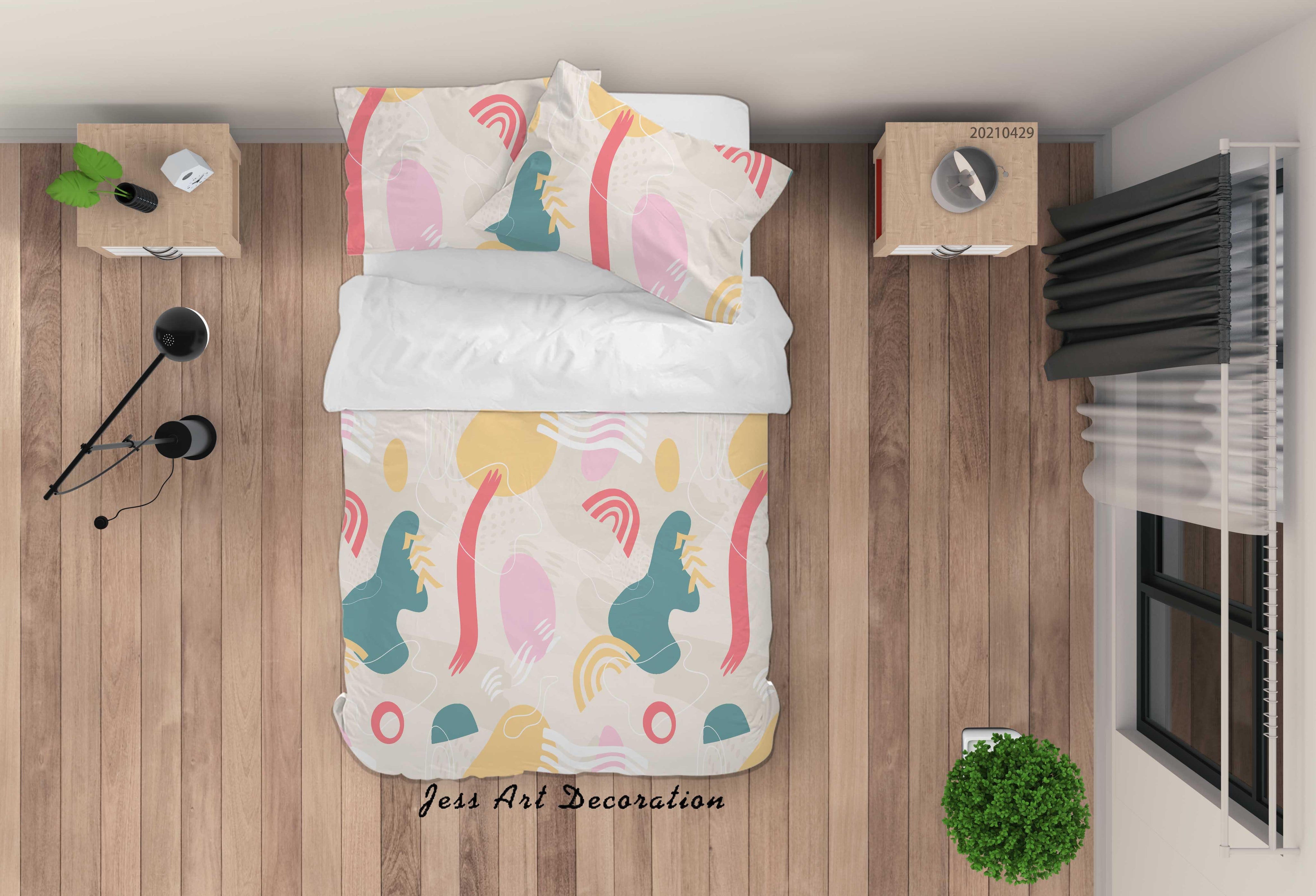 3D Abstract Color Pattern Quilt Cover Set Bedding Set Duvet Cover Pillowcases 11- Jess Art Decoration