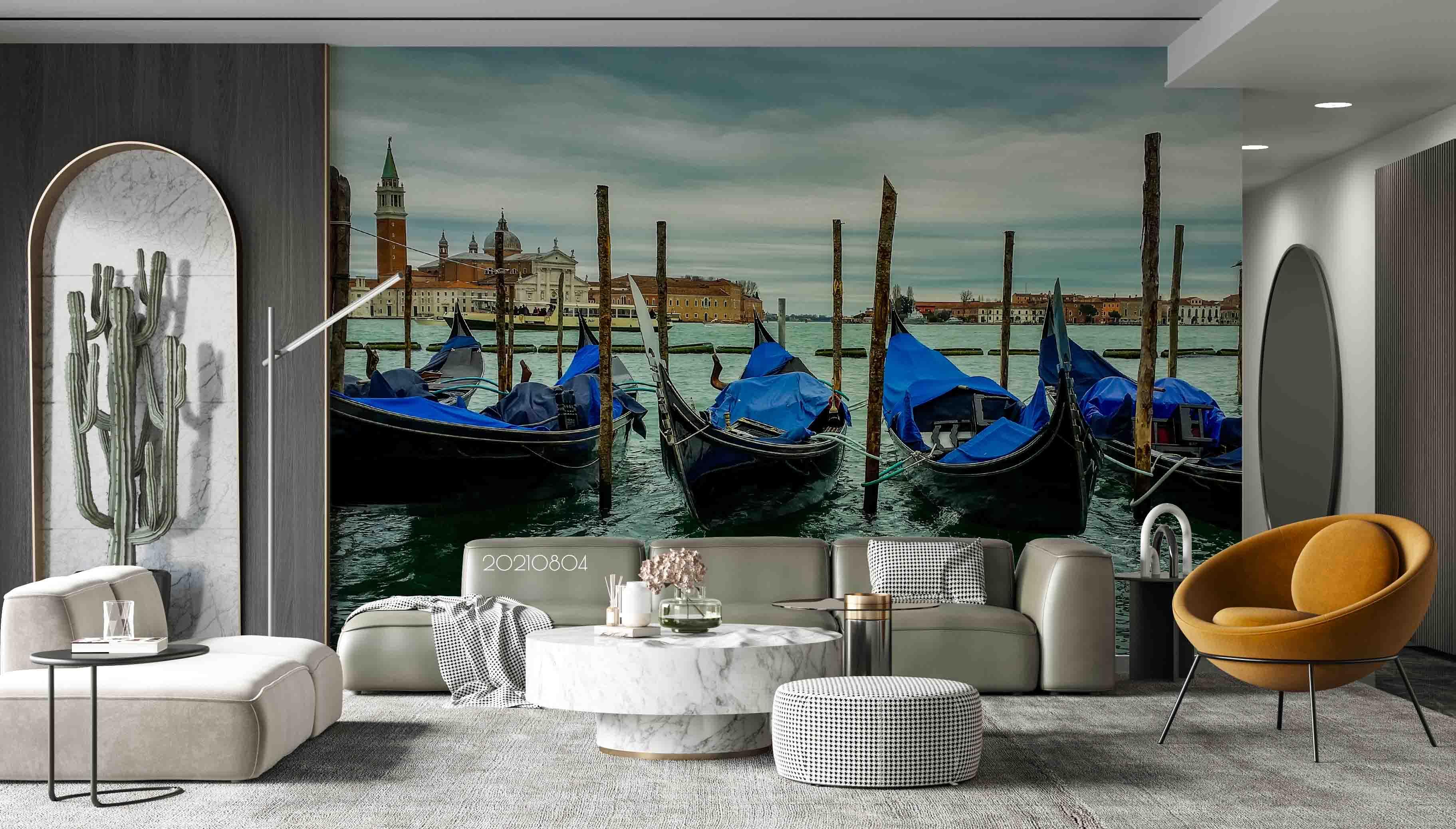 3D Oil Painting Europe Oceans Boat Wall Mural Wallpaper SWW4985- Jess Art Decoration