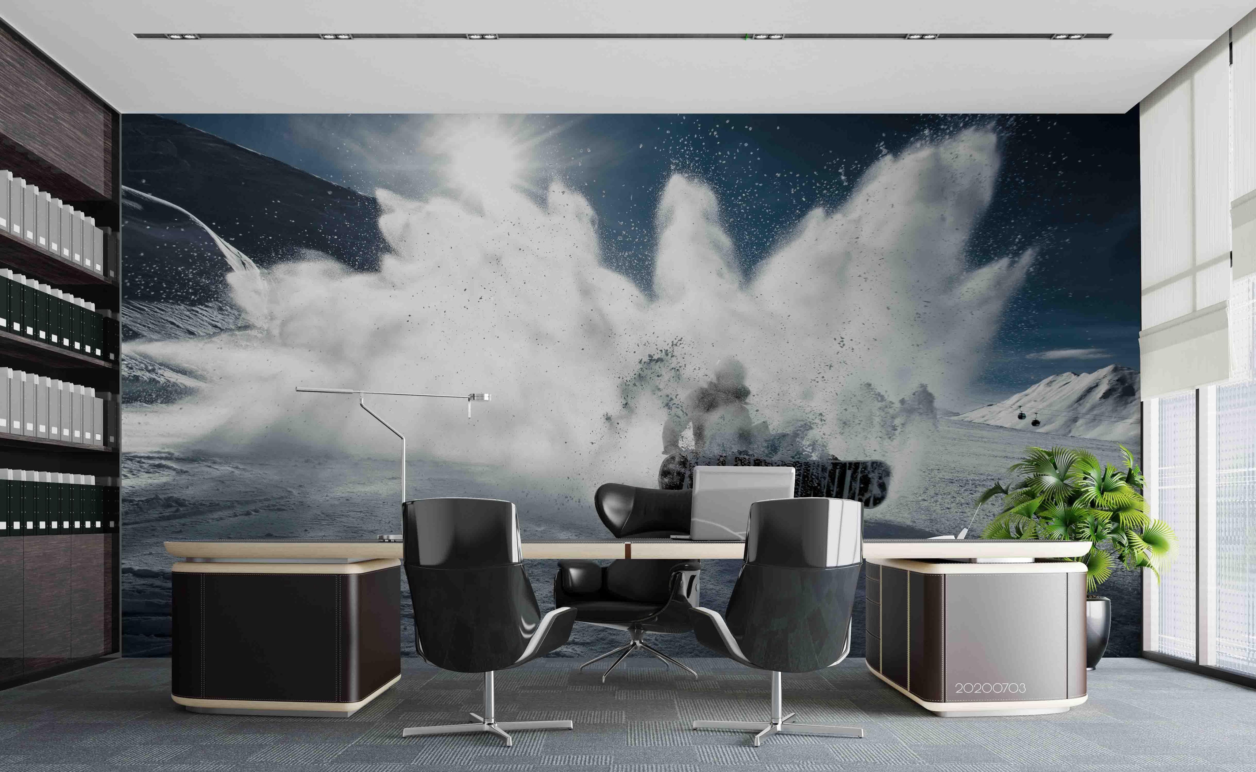 3D Skiing Scenery Wall Mural Wallpaper LXL 875- Jess Art Decoration