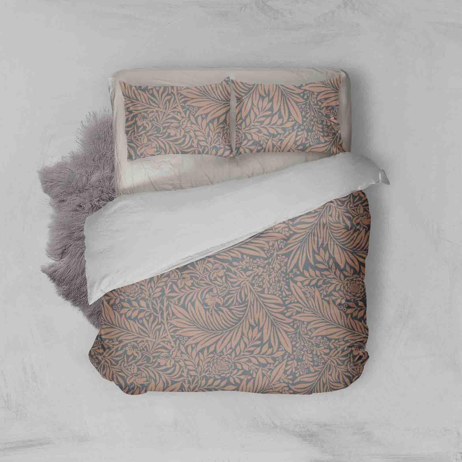 3D Vintage Leaves Plant Quilt Cover Set Bedding Set Duvet Cover Pillowcases LXL- Jess Art Decoration