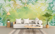 3D Hand Painted Green Leaves Wall Mural Wallpaper 80- Jess Art Decoration