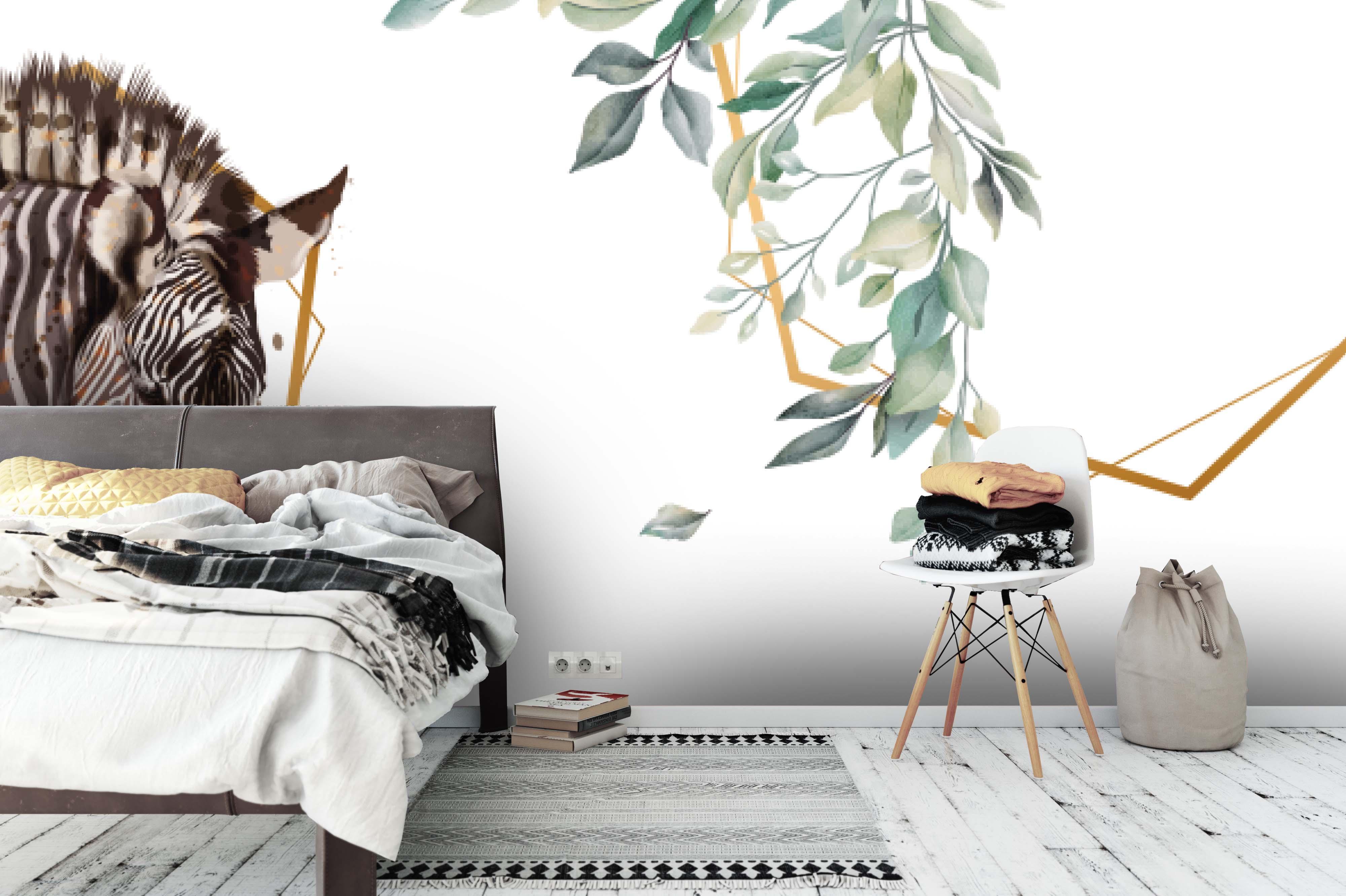 3D Simple Zebra Leaf Wall Mural Wallpaper 51- Jess Art Decoration