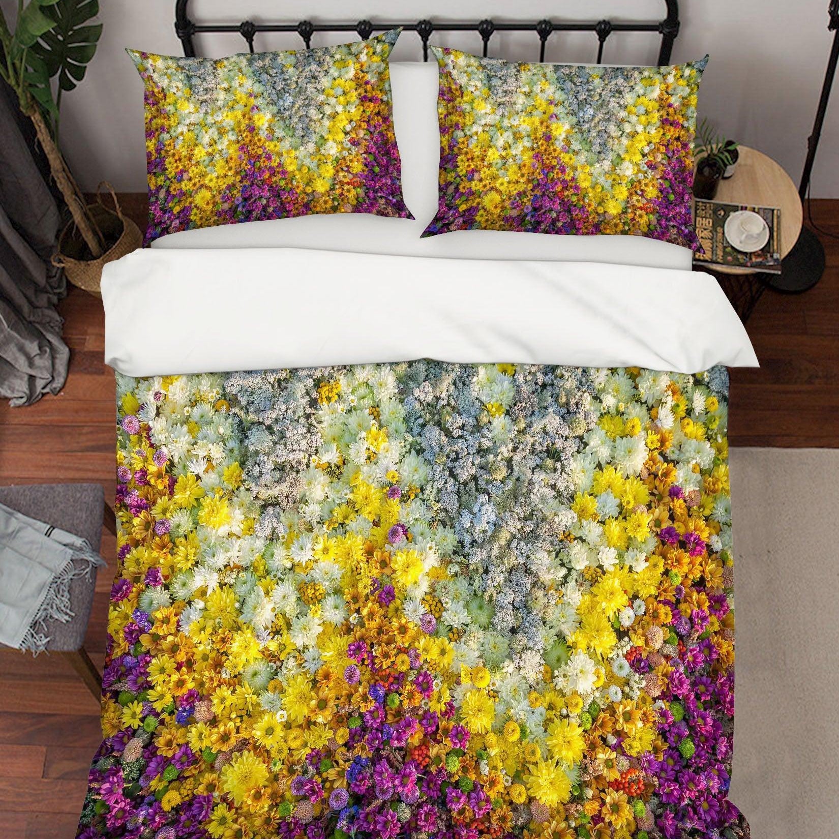 3D White Flowers Quilt Cover Set Bedding Set Pillowcases 125- Jess Art Decoration
