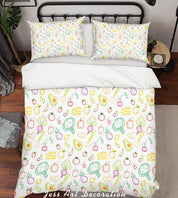 3D Color Cartoon Food Pattern Quilt Cover Set Bedding Set Pillowcases  80- Jess Art Decoration
