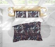 3D Vintage Plant Deer Animal Quilt Cover Set Bedding Set Duvet Cover Pillowcases LXL- Jess Art Decoration