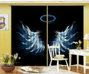 3D Wing Feather Pattern Aperture Curtains and Drapes GD 4848- Jess Art Decoration