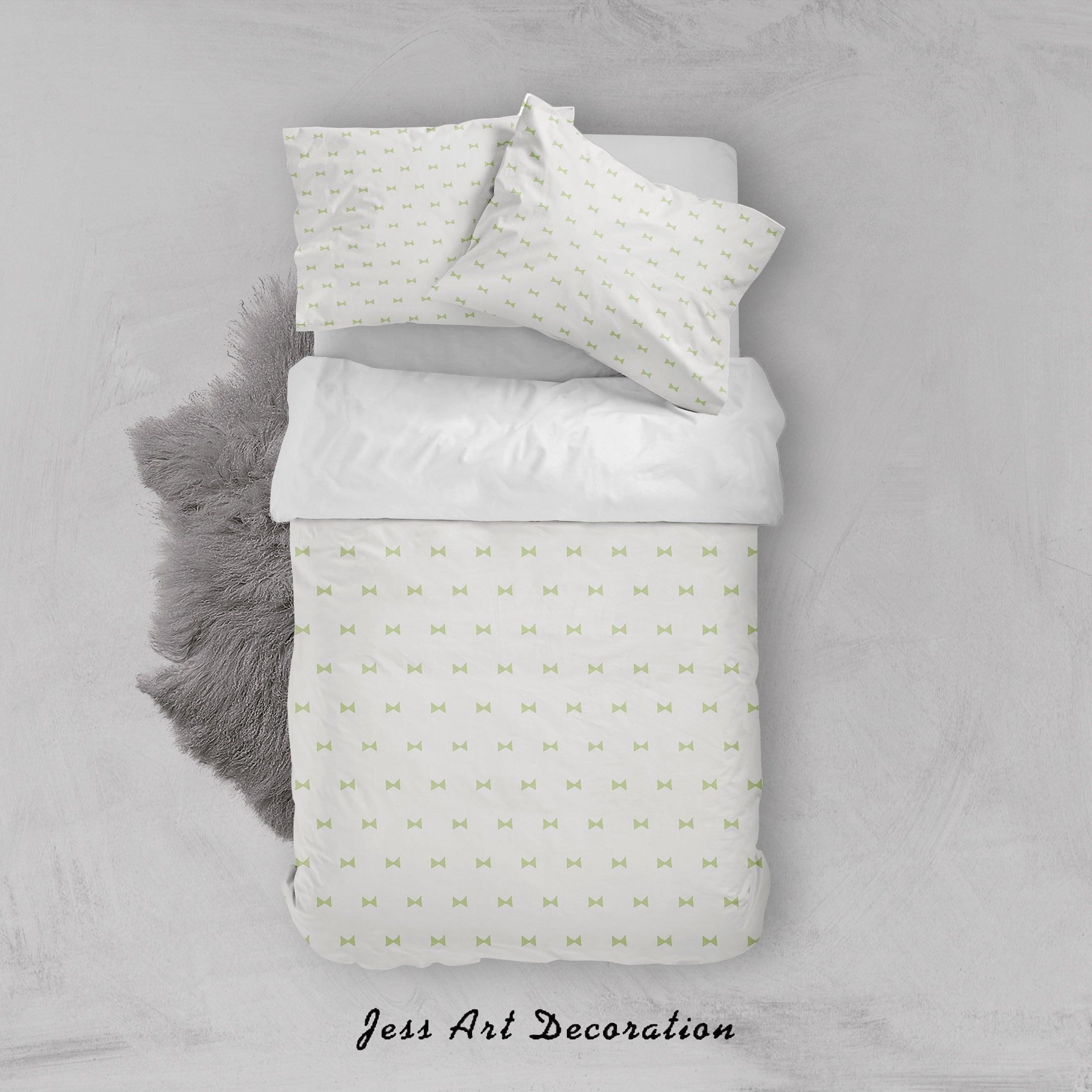 3D White Bow Quilt Cover Set Bedding Set Duvet Cover Pillowcases SF122- Jess Art Decoration