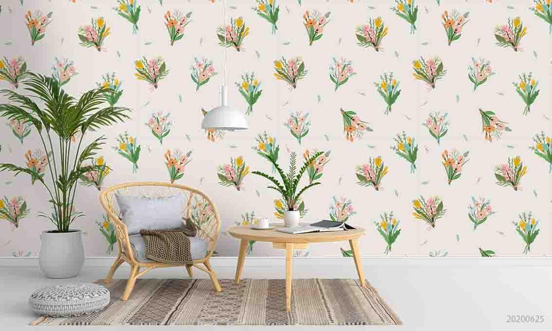 3D Pink Flower Pattern Wall Mural Wallpaper A320 LQH- Jess Art Decoration