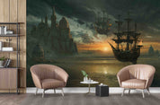 3D Fantasy Airship Landscape Wall Mural Wallpaper GD 400- Jess Art Decoration