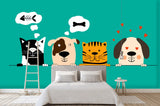 3D Cartoon Dogs Cats Wall Mural Wallpaper 20- Jess Art Decoration