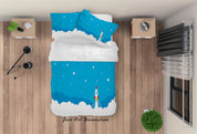 3D Rocket Launch Blue Sky Quilt Cover Set Bedding Set Duvet Cover Pillowcases 146- Jess Art Decoration