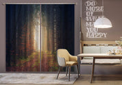 3D Autumn Woods Red Leaves Path Curtains and Drapes GD 1791- Jess Art Decoration