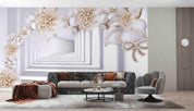 3D Stereo Floral Pearl Deep Loby Wall Mural Wallpaper SWW5097- Jess Art Decoration