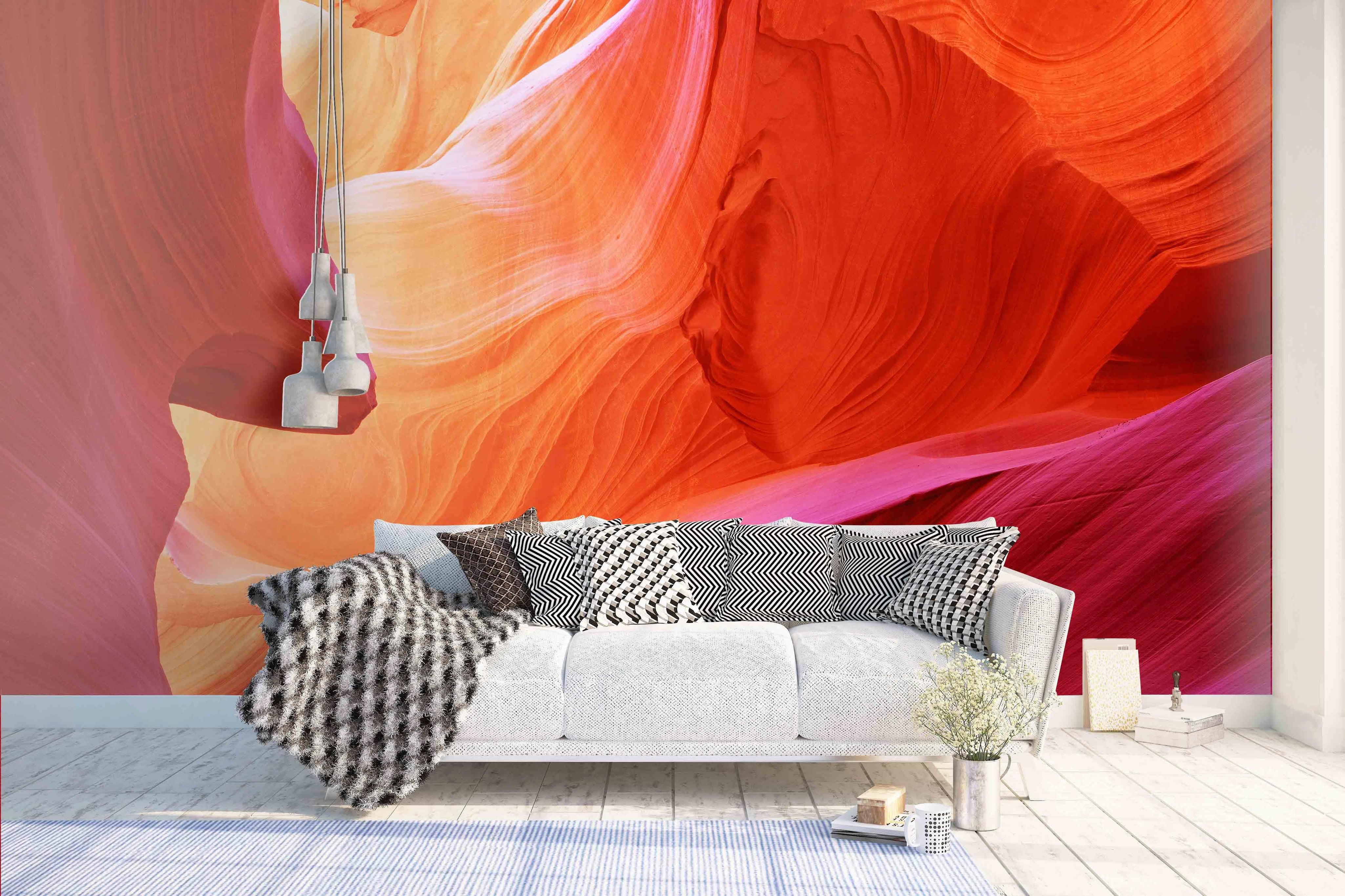 3D orange abstract rock wall mural wallpaper 22- Jess Art Decoration
