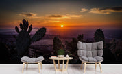 3D Cactus Sunrise Wall Mural Wallpaper SF81- Jess Art Decoration