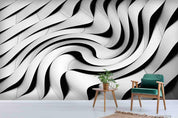 3D White Ripple Stereo Wall Mural Wallpaper SWW4252- Jess Art Decoration