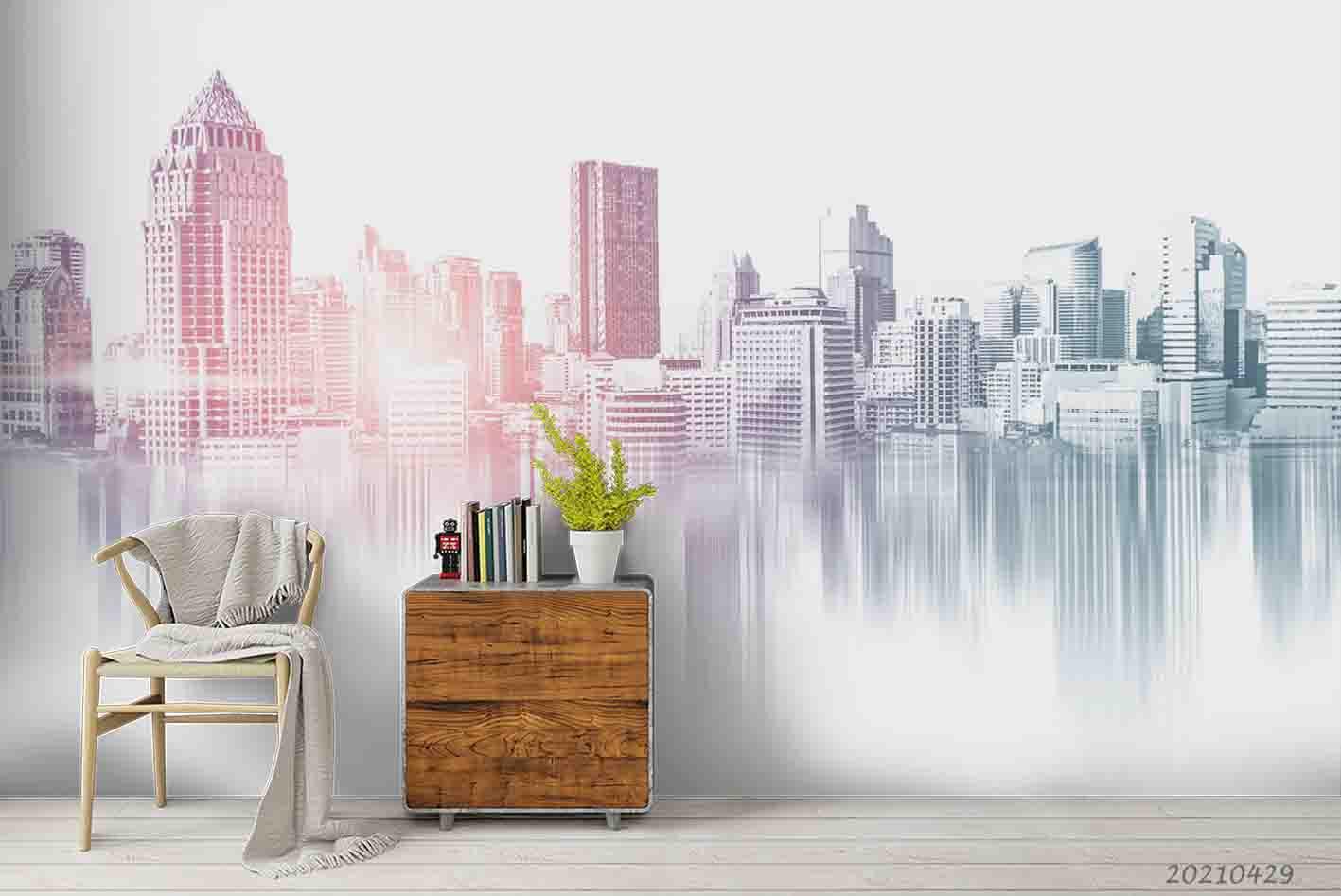 3D Hand Drawn City Building Wall Mural Wallpaper LQH 16- Jess Art Decoration