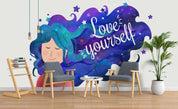 3D Cartoon Purple Girl Wall Mural Wallpaper 81- Jess Art Decoration