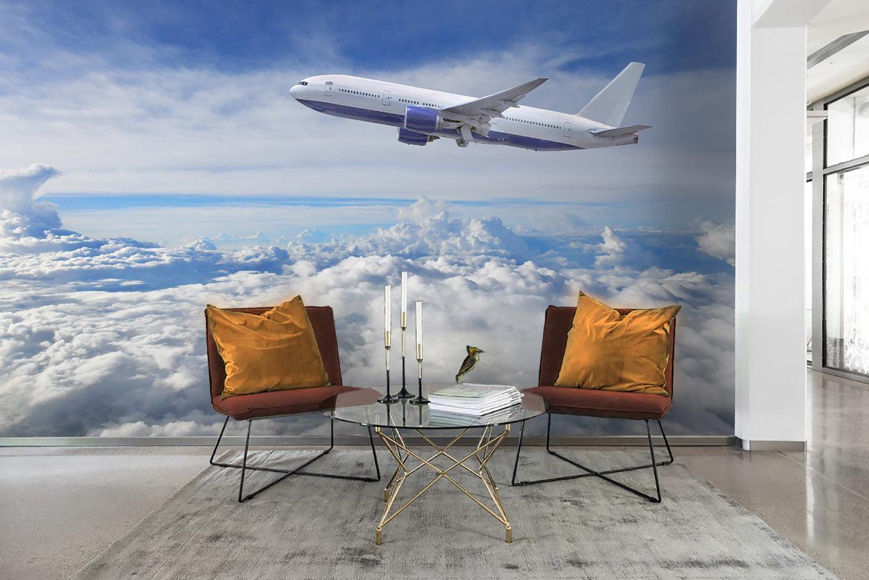3D Aircraft Sky Clouds Wall Mural Wallpaper 30- Jess Art Decoration