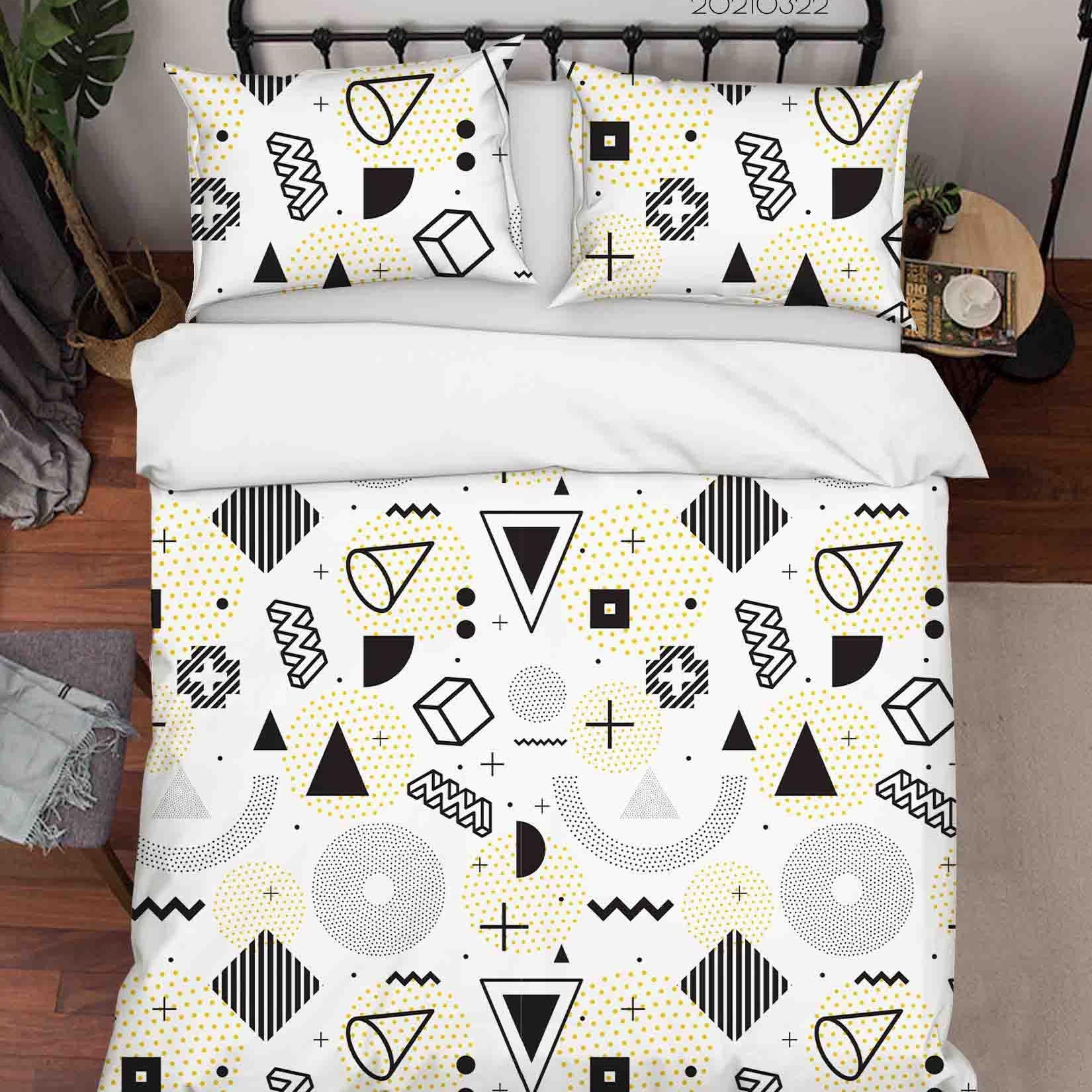 3D Abstract Geometric Pattern Quilt Cover Set Bedding Set Duvet Cover Pillowcases 127- Jess Art Decoration