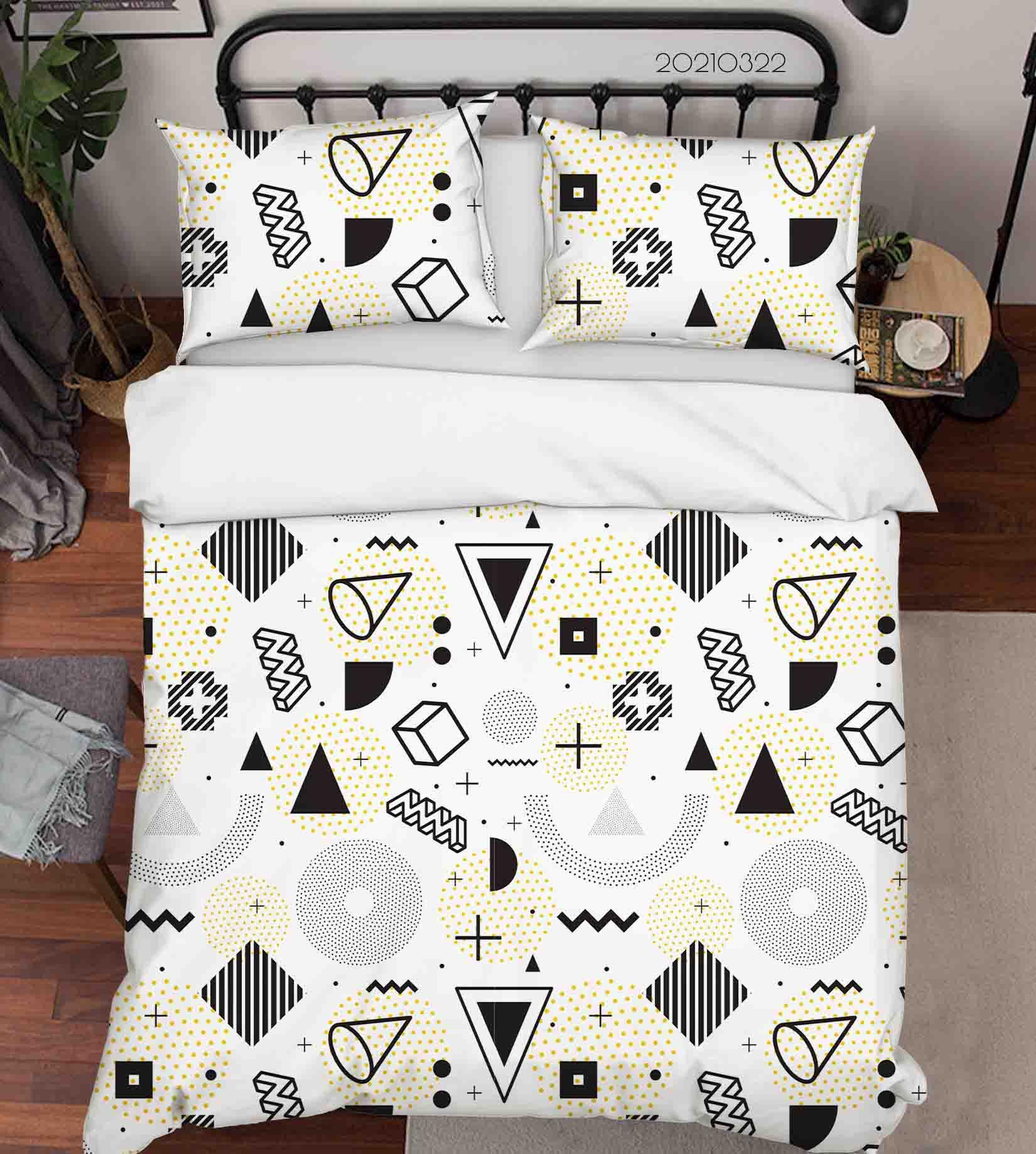 3D Abstract Geometric Pattern Quilt Cover Set Bedding Set Duvet Cover Pillowcases 127- Jess Art Decoration