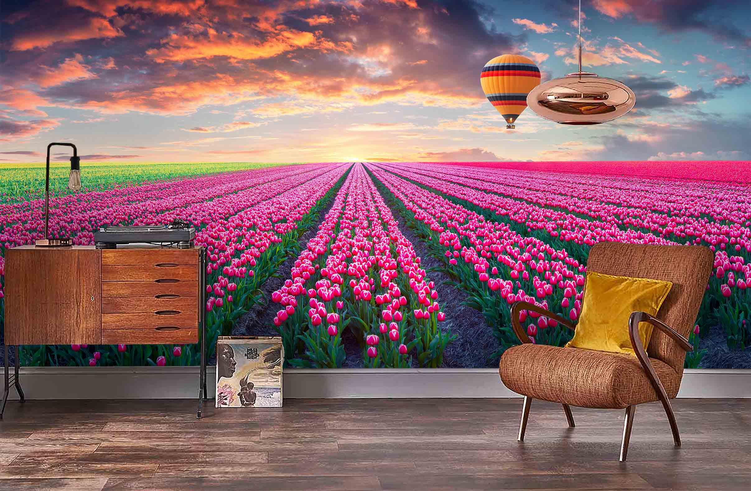 3D Tulip Field Wall Mural Wallpaper 72- Jess Art Decoration