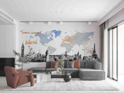 3D Hand-painted Abstract Map World Wall Mural Wallpaper SWW4964- Jess Art Decoration