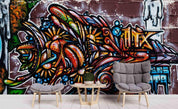 Abstract Graffiti Wallpaper urban graffiti wall mural for teen room, studio or feature wall - view 2