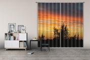 3D Countryside Tree Orange Sky Cloud Curtains and Drapes GD 2563- Jess Art Decoration