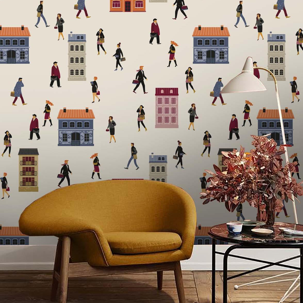 3D House Crowd Wall Mural Wallpaper 45- Jess Art Decoration