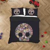 3D Abstract Skull Graffiti Pattern Quilt Cover Set Bedding Set Duvet Cover Pillowcases 79- Jess Art Decoration