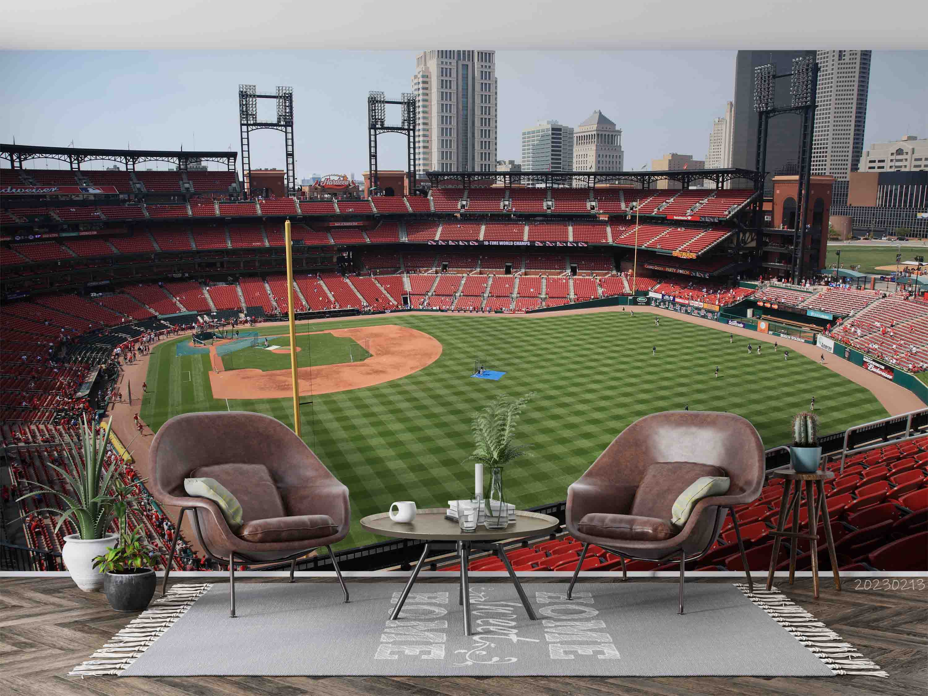 3D Busch Stadium St.Louis Wall Mural Wallpaper GD 1550- Jess Art Decoration