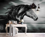 3D Black White Horse Wall Mural Wallpaper 22- Jess Art Decoration