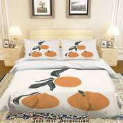 3D White Orange Quilt Cover Set Bedding Set Duvet Cover Pillowcases SF04- Jess Art Decoration