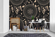 3D Black Dream Catcher Wall Mural Wallpaper A024 LQH- Jess Art Decoration