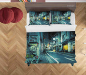 3D Abstract Colored Street Graffiti Quilt Cover Set Bedding Set Duvet Cover Pillowcases 49- Jess Art Decoration
