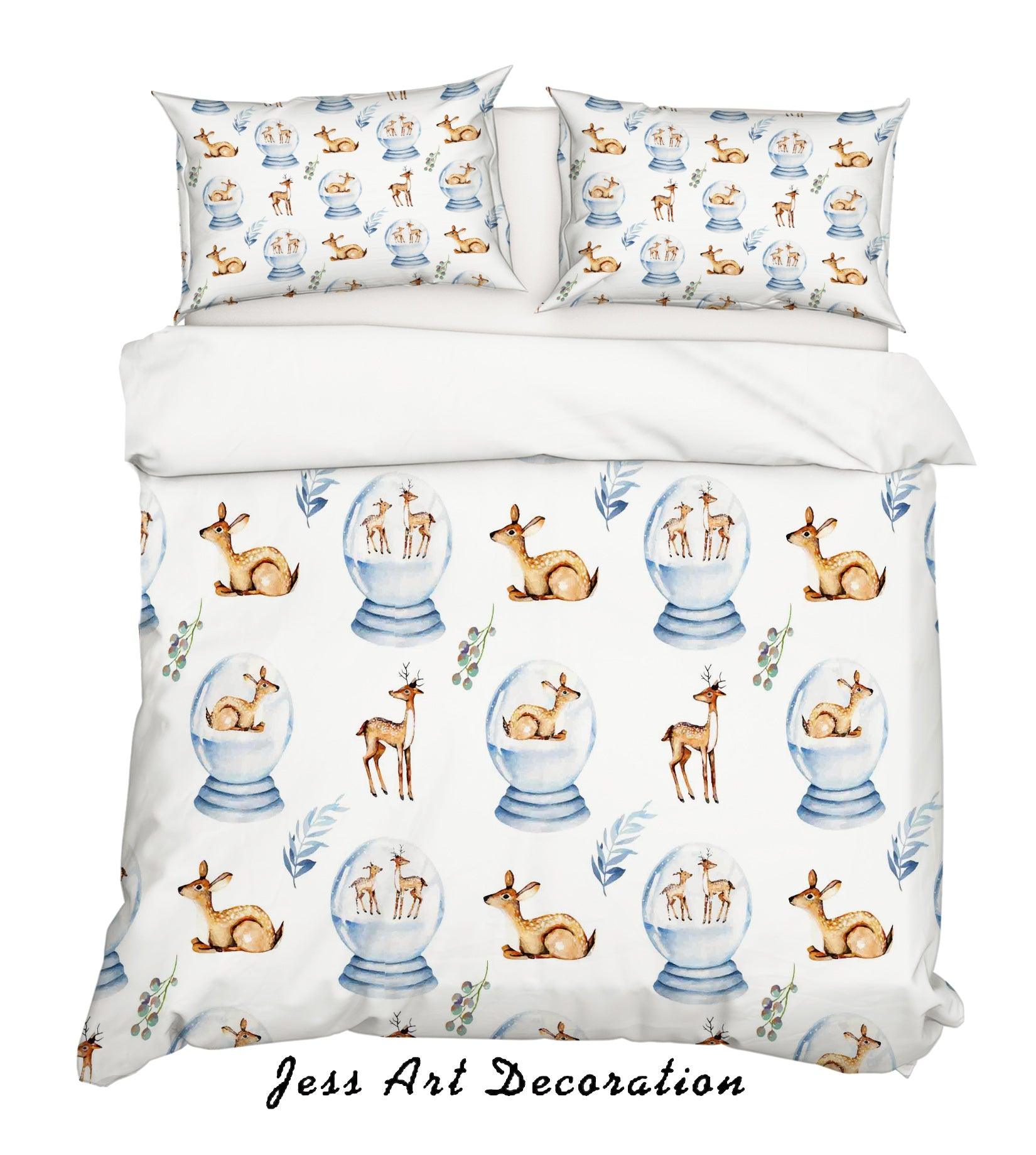 3D Cartoon Elk Music Box Quilt Cover Set Bedding Set Pillowcases 138- Jess Art Decoration
