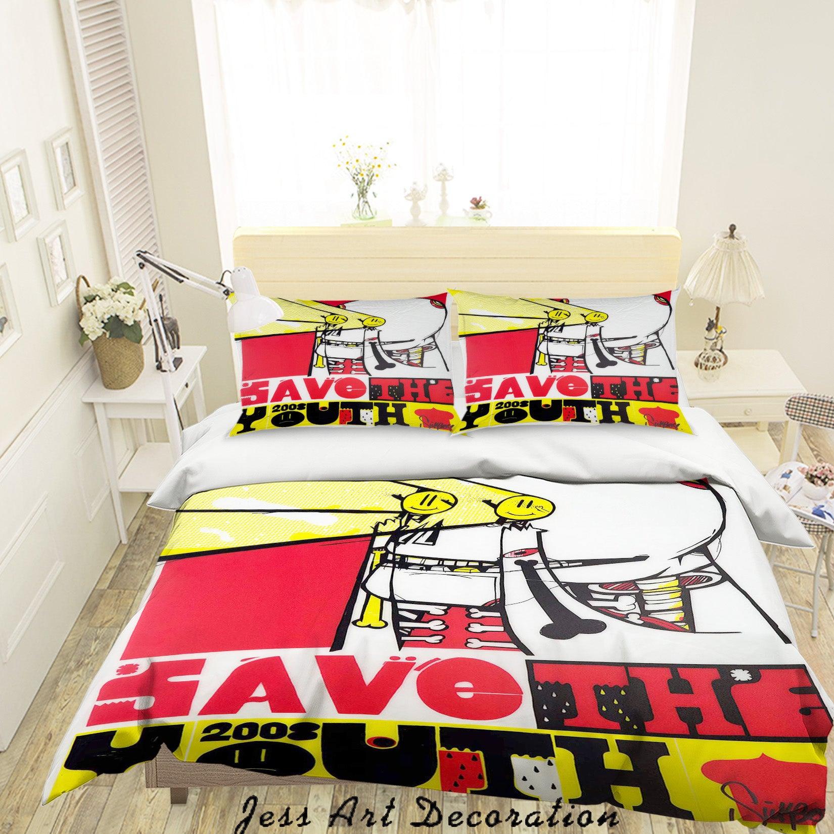 3D Abstract Colorful Quilt Cover Set Bedding Set Duvet Cover Pillowcases LXL- Jess Art Decoration