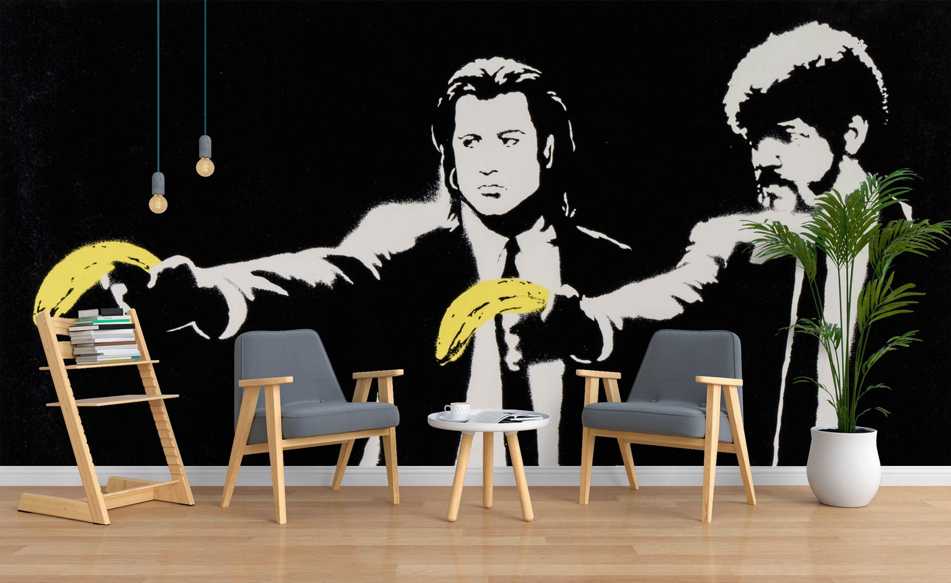 3D Two Novel Characters black white novel character mural wall mural wallpaper for living room - view 2