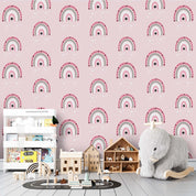 3D Cartoon Rainbow Pink Wall Mural Wallpaper A187 LQH- Jess Art Decoration