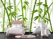 3D  Hand-painted Bamboo Green Wall Mural Wallpaper SWW1125- Jess Art Decoration