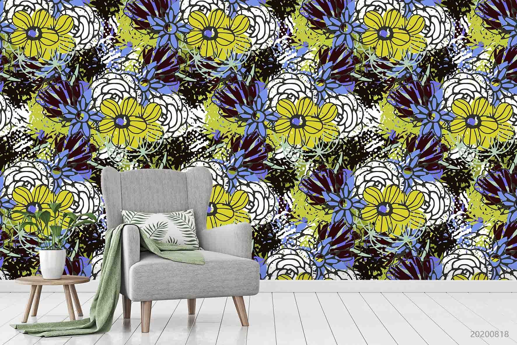 3D Vintage Abstract Floral Pattern Wall Mural Wallpaper LXL 1171- Jess Art Decoration