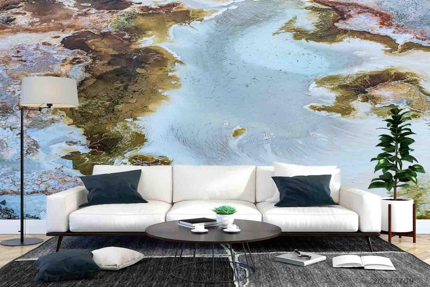 3D Satellite Map Oceans Land Wall Mural Wallpaper SWW3987- Jess Art Decoration