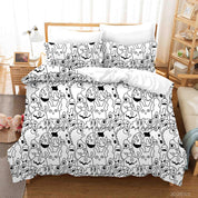 3D Abstract Ghost Graffiti Quilt Cover Set Bedding Set Duvet Cover Pillowcases 89- Jess Art Decoration