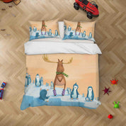 3D Cartoon Penguin Elk Quilt Cover Set Bedding Set Duvet Cover Pillowcases SF046- Jess Art Decoration