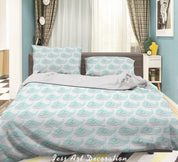 3D Cartoon Animal Whale Pattern Quilt Cover Set Bedding Set Duvet Cover Pillowcases WJ 6413- Jess Art Decoration
