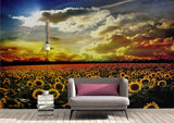 3D Sunflower Field Sky Clouds Wall Mural Wallpaper 117- Jess Art Decoration