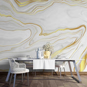 3D White Golden Marble Wall Mural Wallpaper SF61- Jess Art Decoration