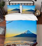 3D Blue Sky Snow Mountain Fog Scenery Quilt Cover Set Bedding Set Pillowcases  85- Jess Art Decoration