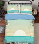 3D Cartoon Sea Sunset Quilt Cover Set Bedding Set Pillowcases 46- Jess Art Decoration